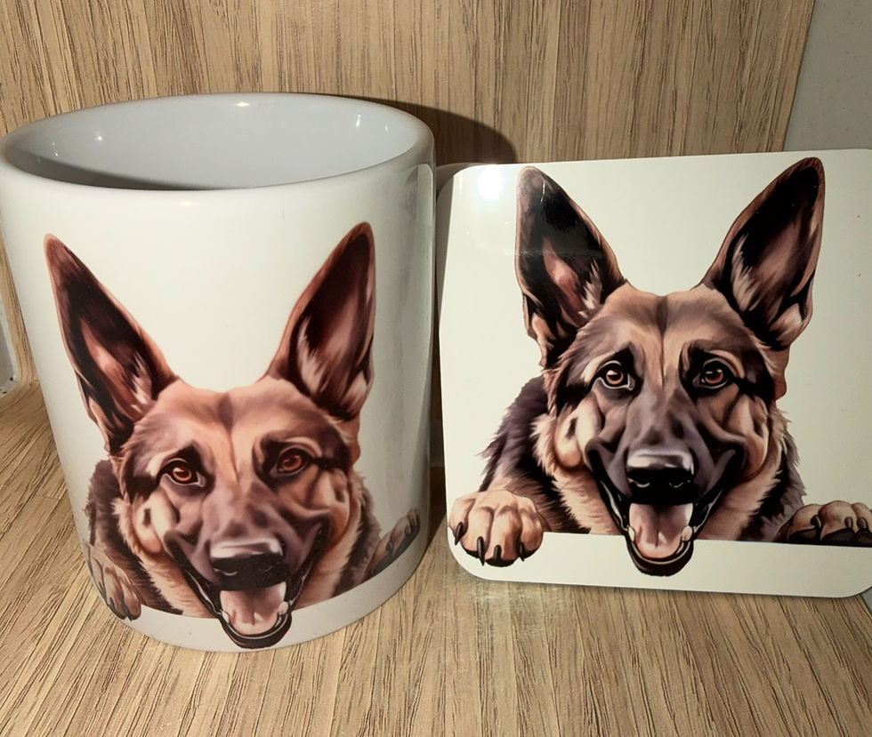 Thumbnail: German Shepherd mug and coaster