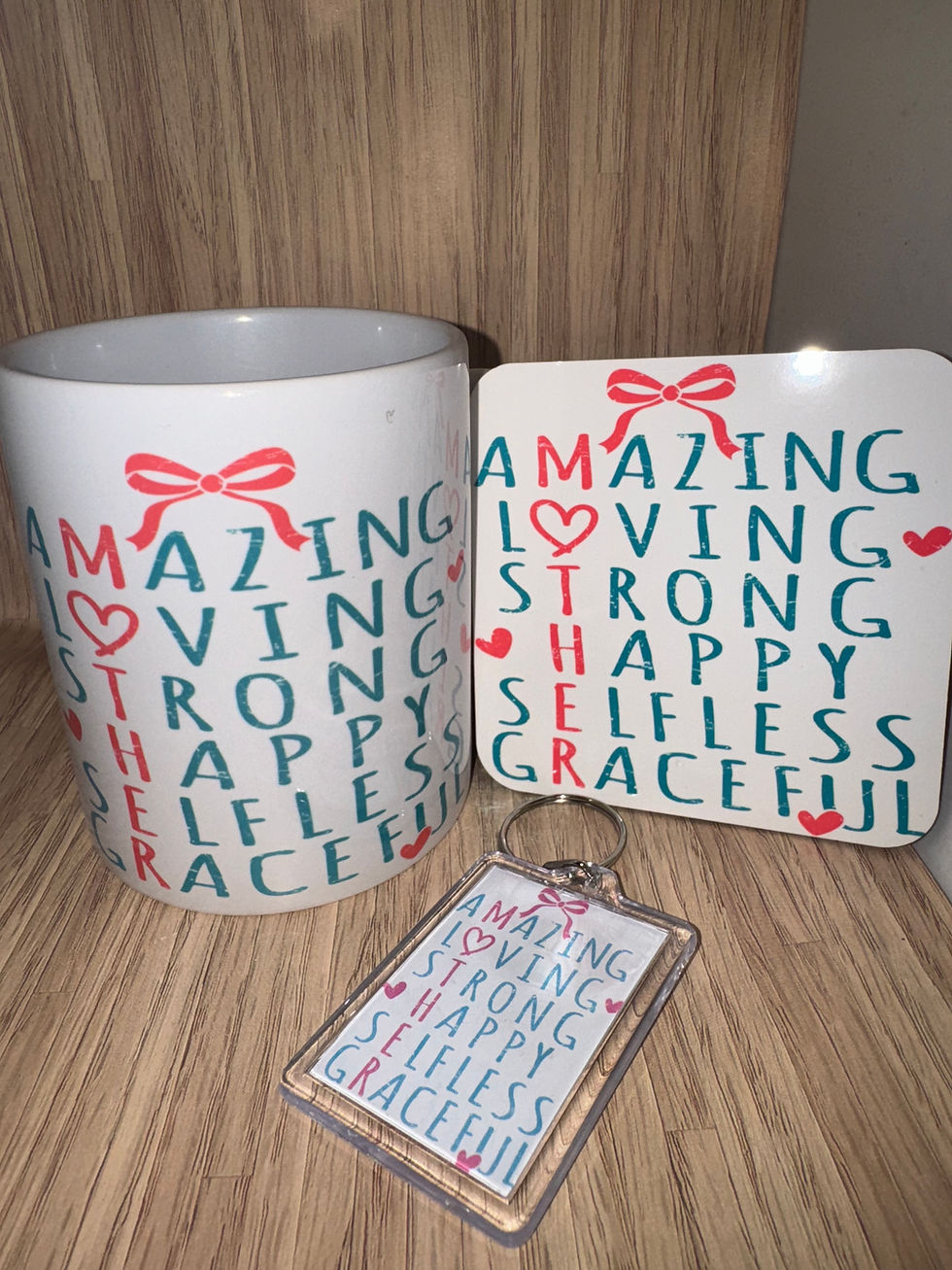 Mum quote mug coaster and keyring
