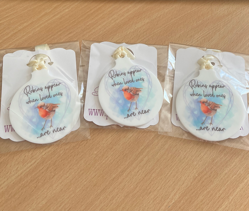 Robins appear when loved ones are near hanging decoration