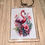 Thumbnail: colourful pink flamingo double sided keyring