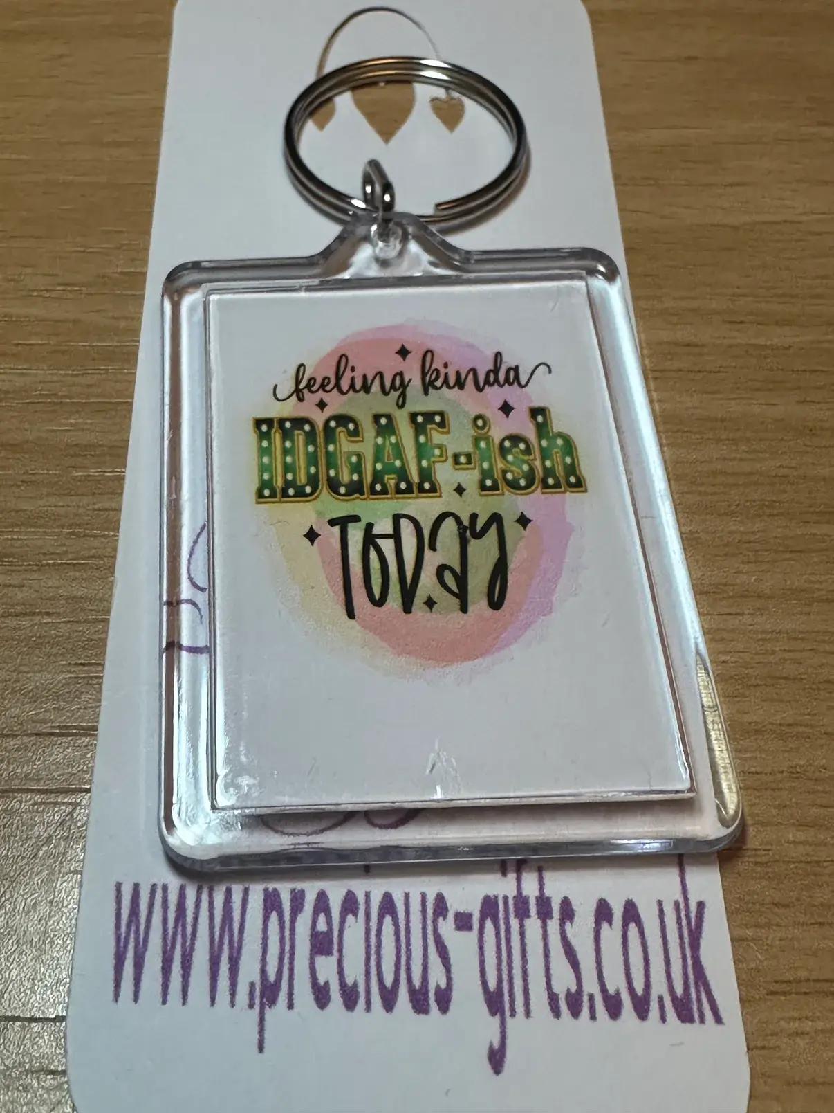 Feeling kinda IDGAF-ISH today novelty keyring, novelty keyring, humour gift