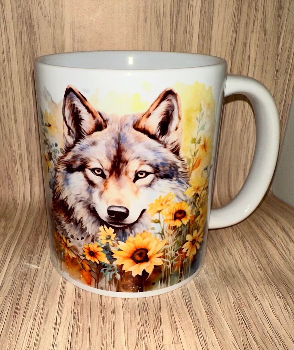 Sunflower wolf mug
