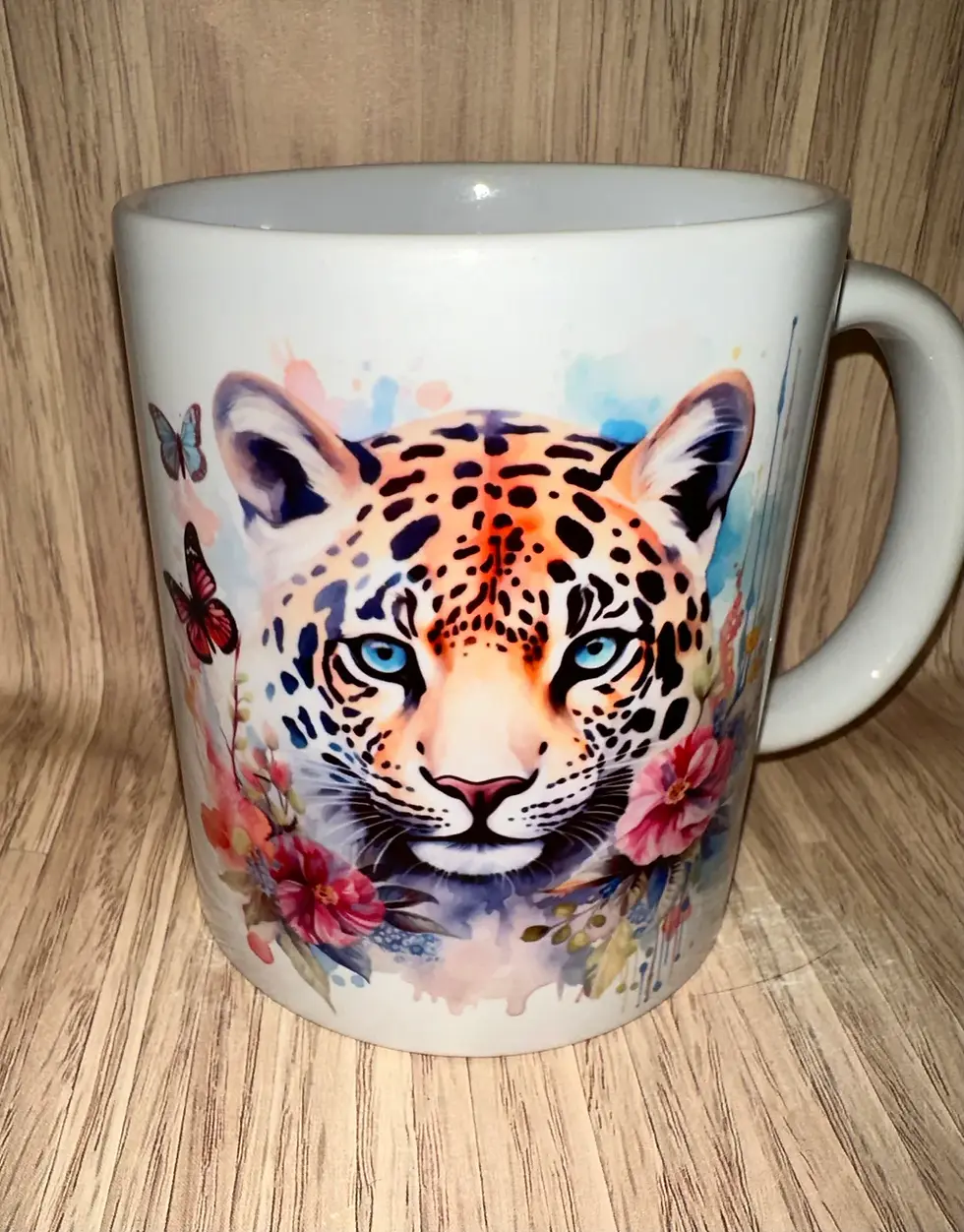 Thumbnail: Water colour Leopard  mug