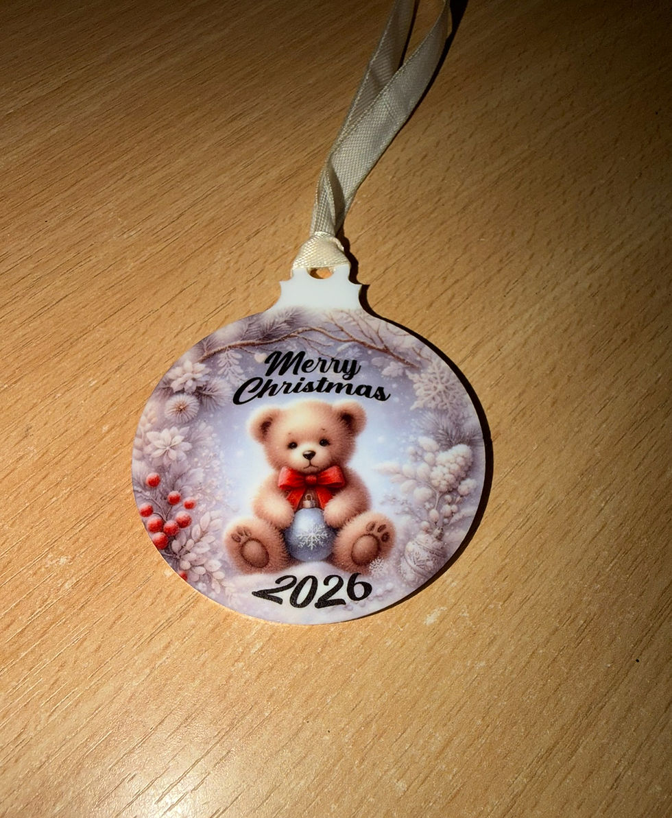 Merry Christmas Teddy 2026 Christmas hanging bauble