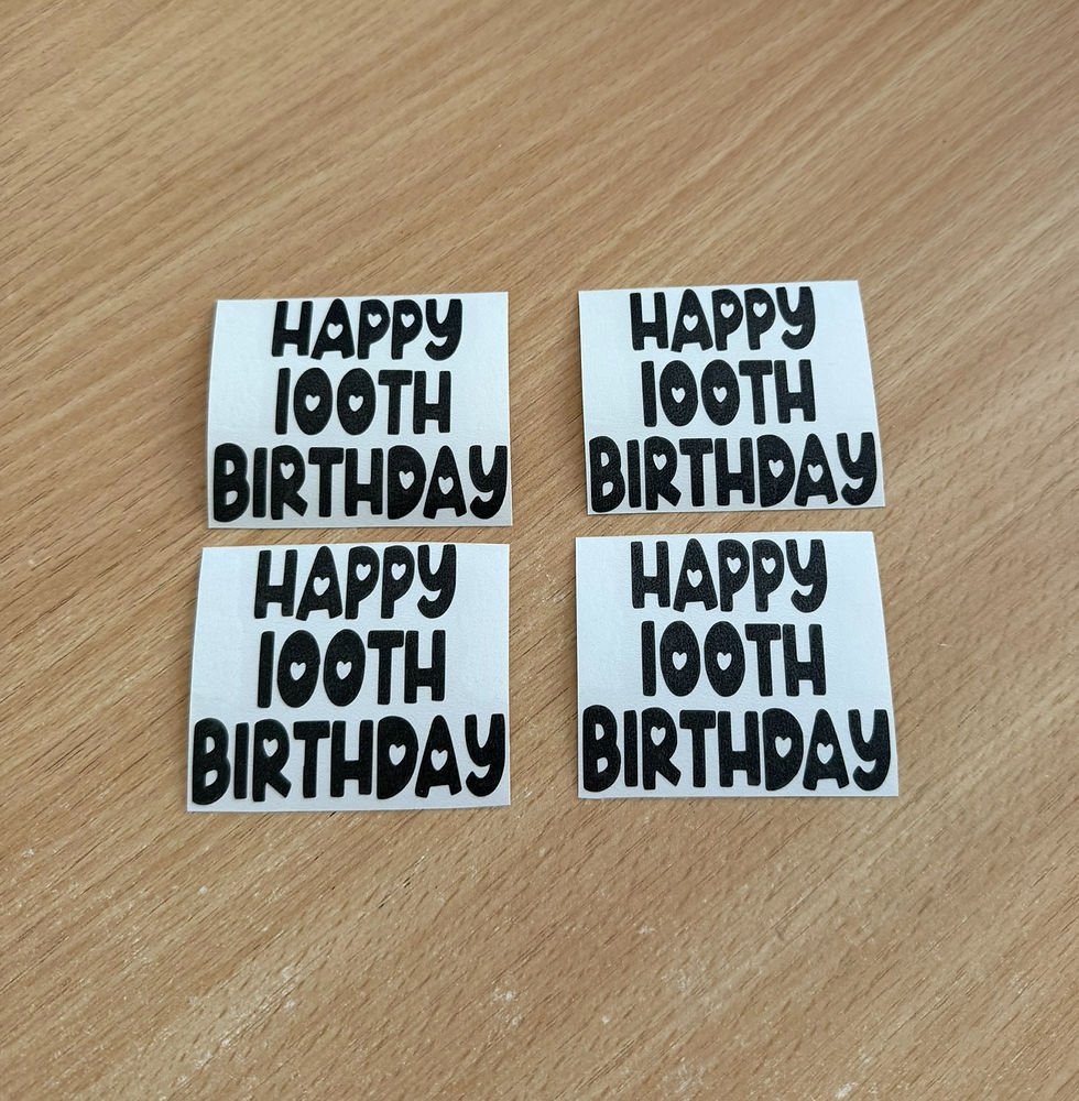 Happy 100th Birthday vinyl decal