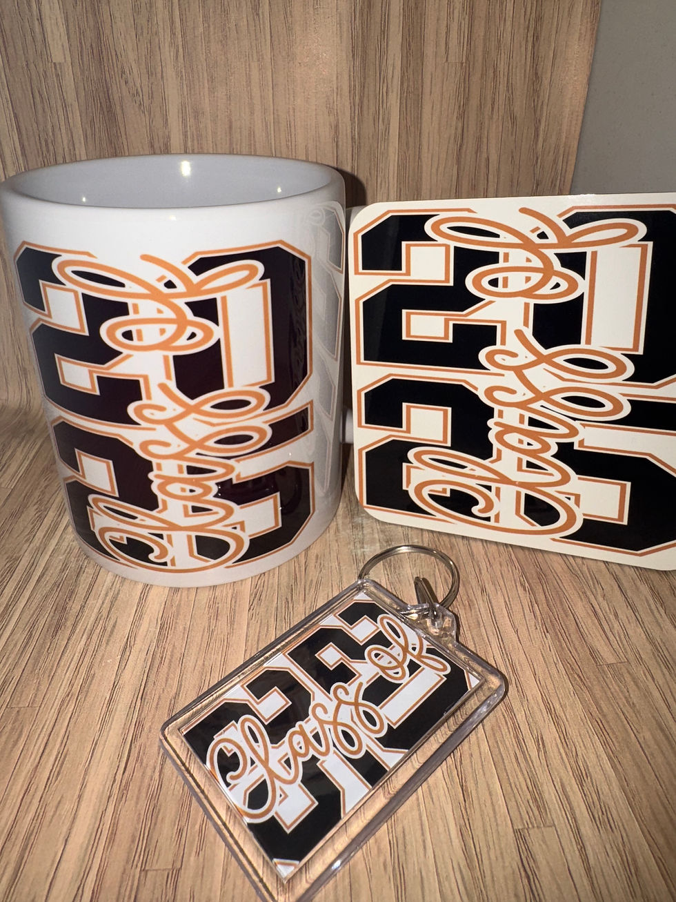 Class of 2025 mug, coasters, keyring gift set