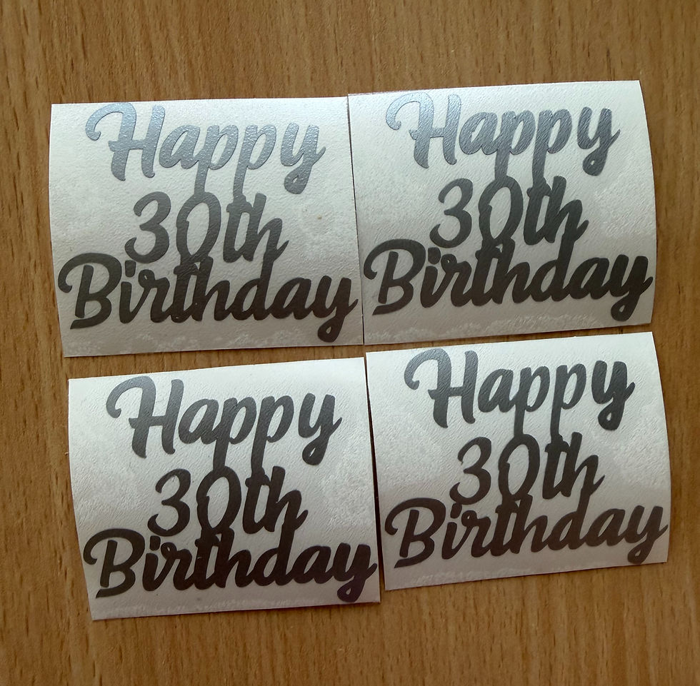 Thumbnail: Four 'Happy 30th Birthday' decals