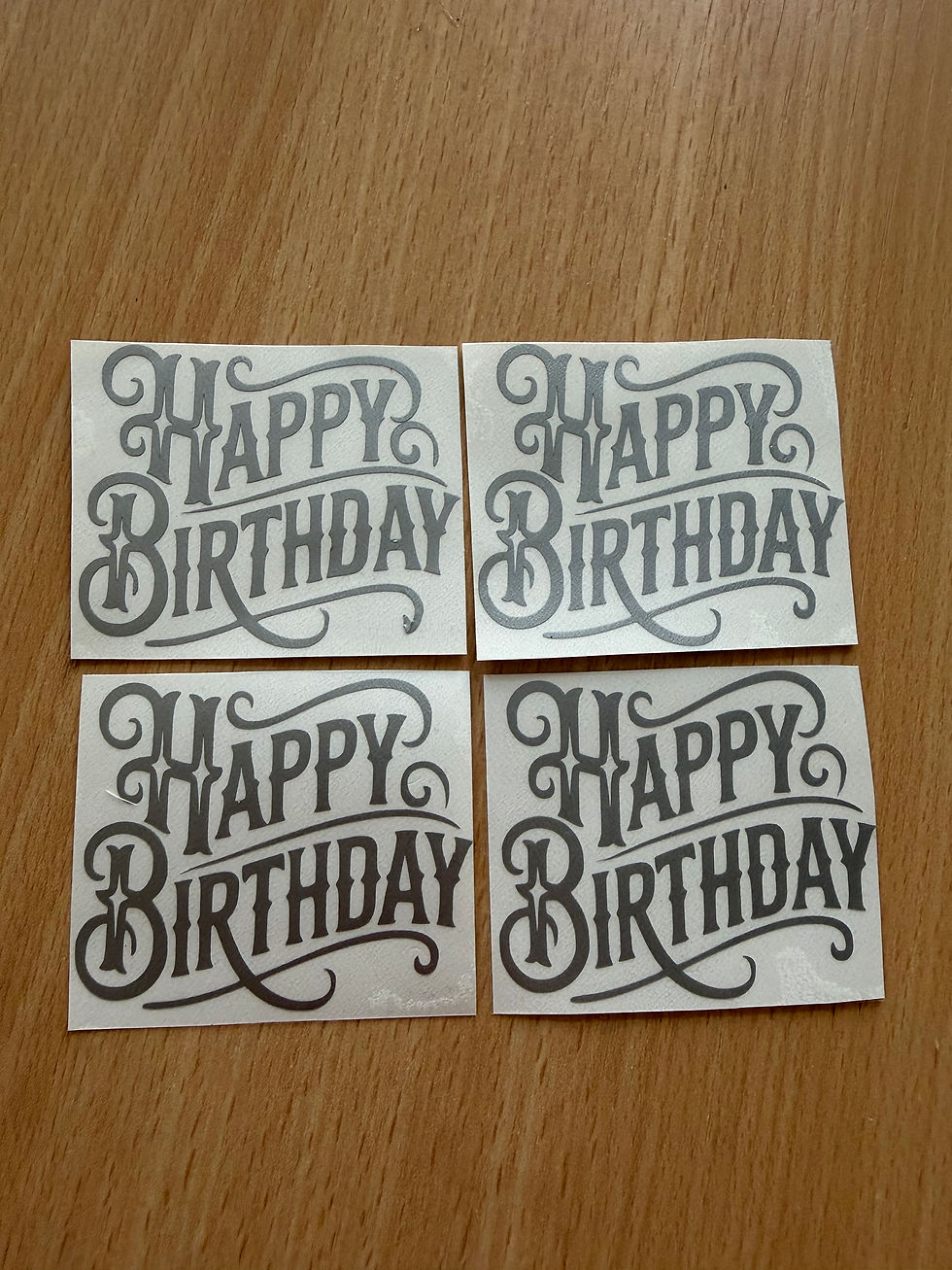 Happy Birthday vinyl decals x4