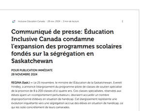 Une capture d'écran de la page Web