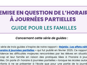 Nouveau ! Des guides sur la lutte contre l'horaire à journées partielles