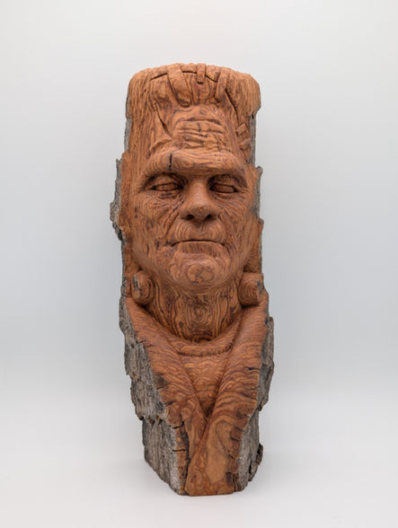 Frankenstein's monster wood carved sculpture