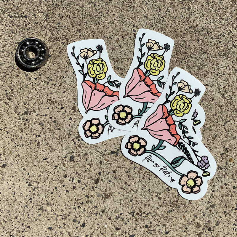 Thumbnail: Flirty Floral Skate Sticker