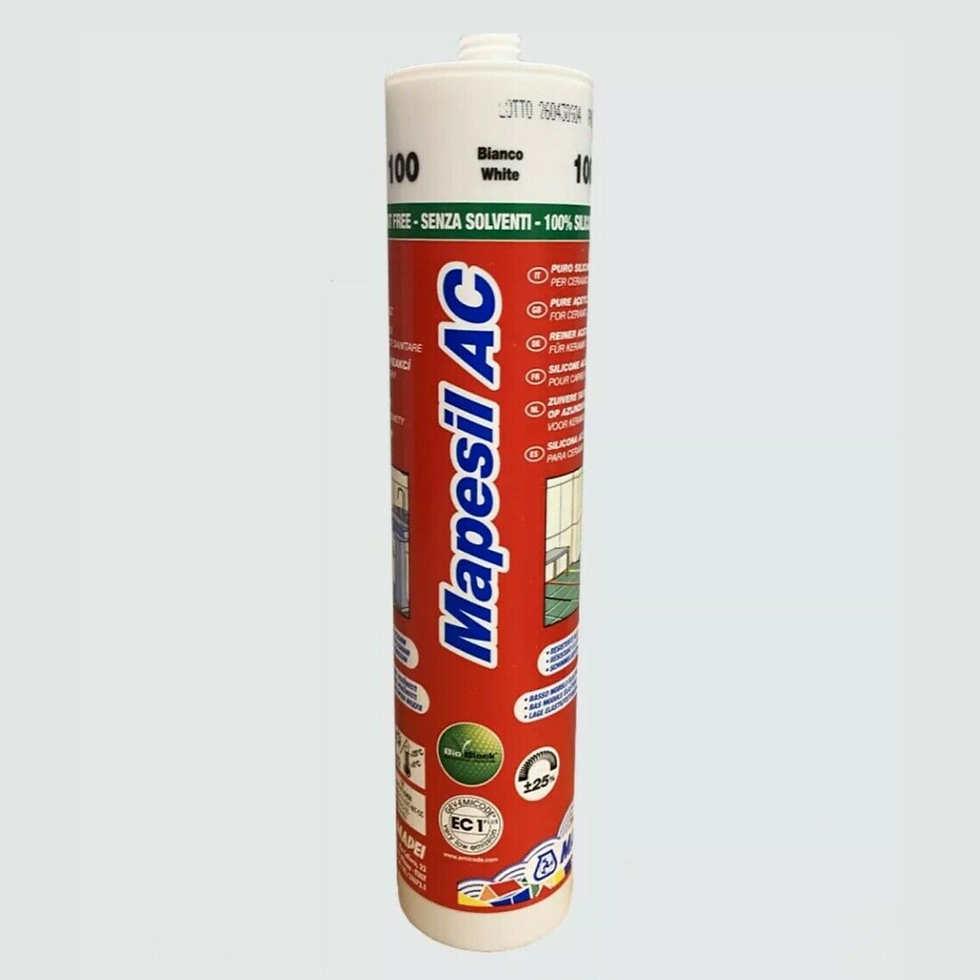 A tube of Mapei AC silicone sealant