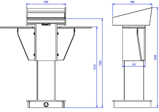 BGL-PS200-VH-S Raised Dimensions