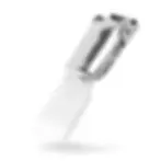 An ID badge lever locking clip made of nylon and metal