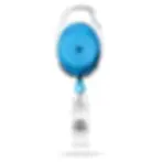A premier retractable badge reel with a strap clip for ID cards