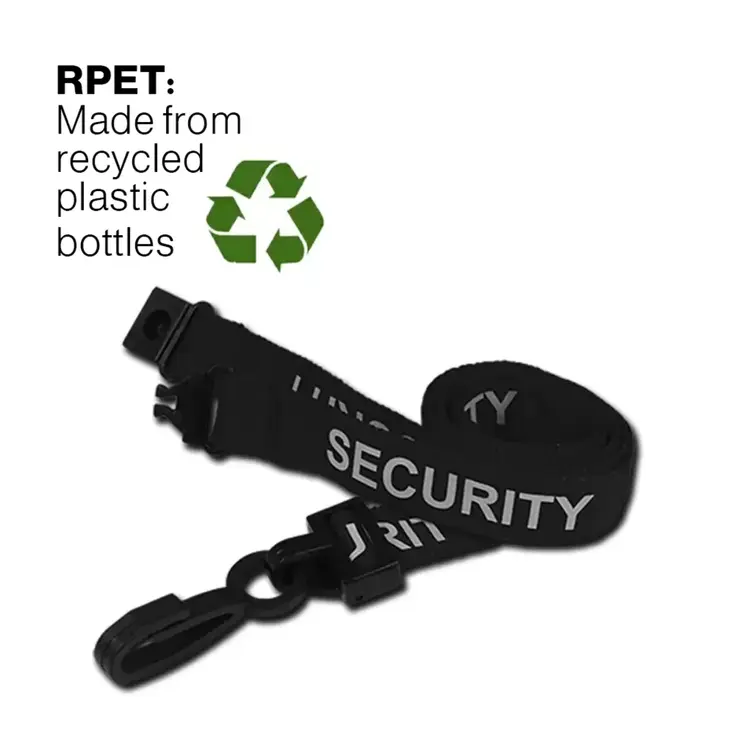 A 15mm lanyard printed with the wording Security