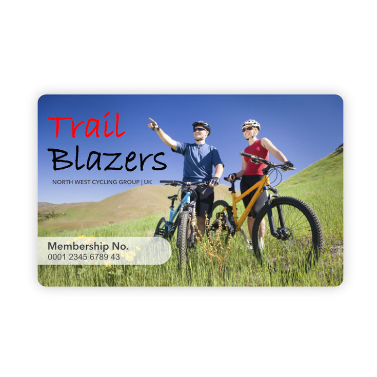 An image of a sample membership card for a cycling group