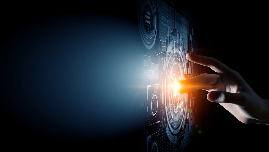 FIngers on Hand touching Interactive Screen