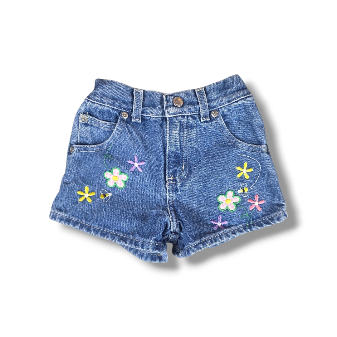 Vintage Sonoma floral & bee embroidery jorts