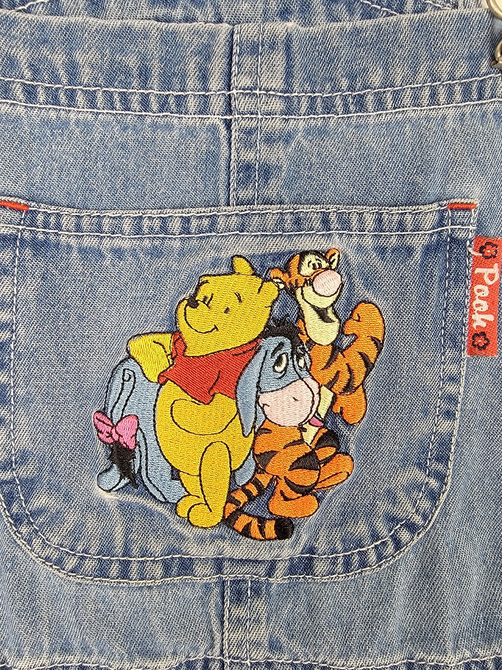 Thumbnail: Vintage Winnie the Pooh- Tigger- Eeyore Tie Waist Shortalls