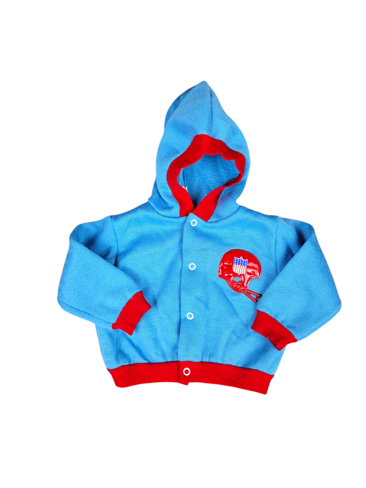 Vintage Football Snap Closure Hoodie