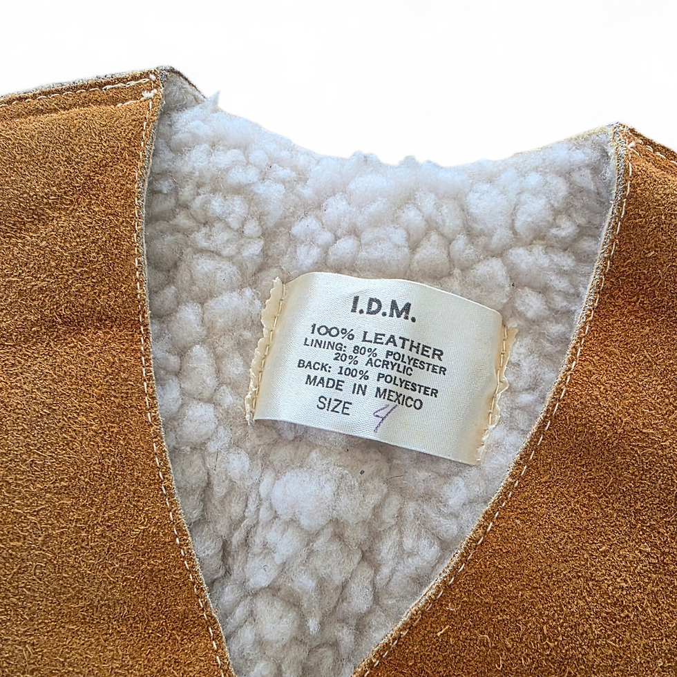 Thumbnail: Brown mixed material shearling vest
