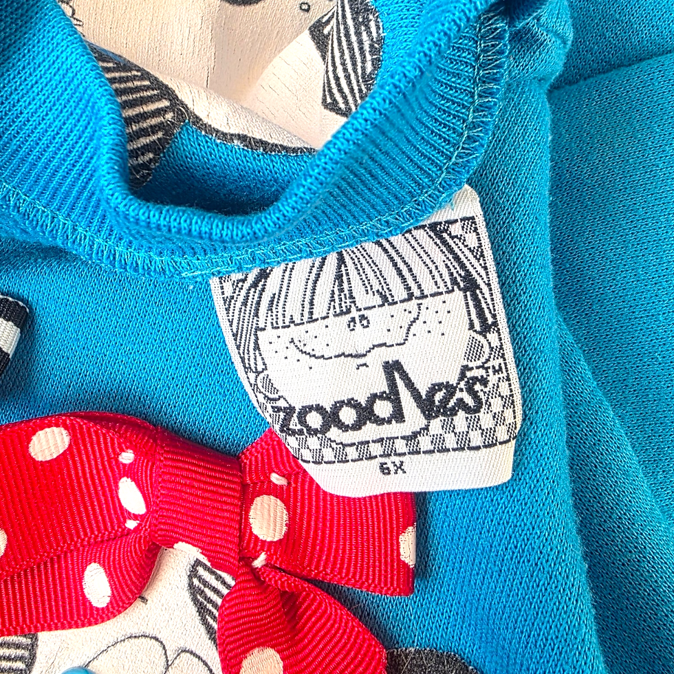 Thumbnail: Vintage blue puppies w/ 3D bows by Zoodles crewneck sweatshirt