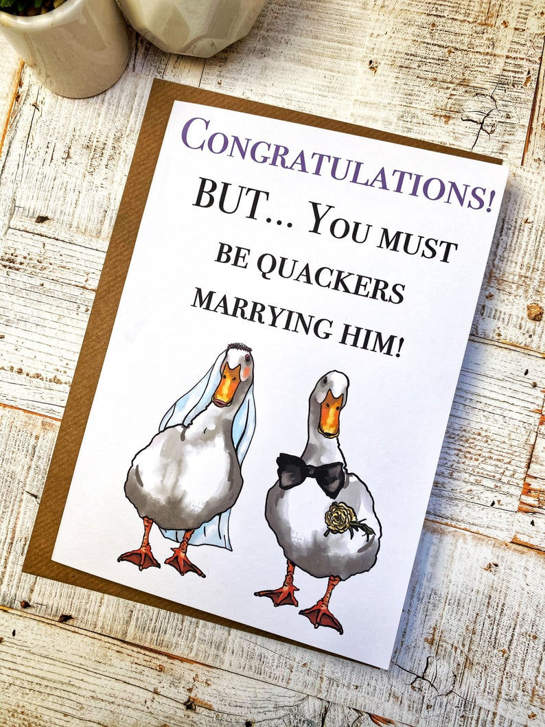 Thumbnail: Duck Themed Congratulations Engagement Wedding Card
