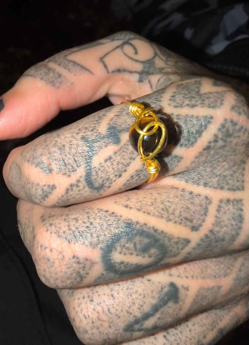 Thumbnail: Custom-Made To Fit: Urban Healing Gold Wire-Wrapped Crystal Ring