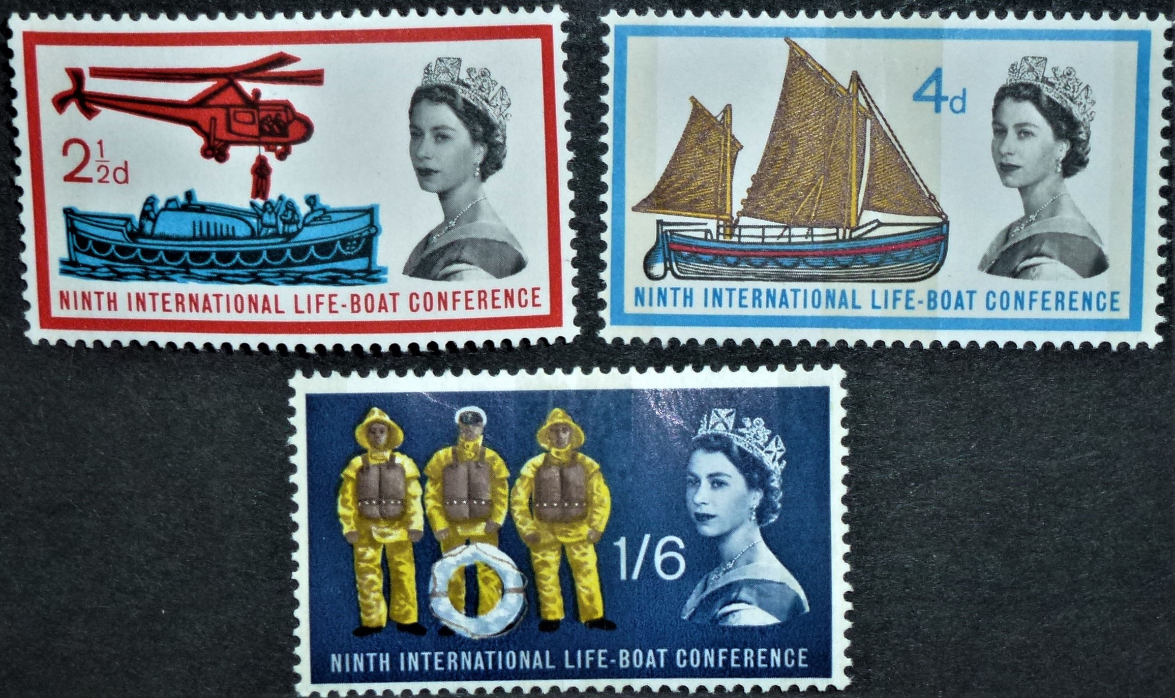 SG639-641 Lifeboat set of 3 PHOSPHOR u/mint