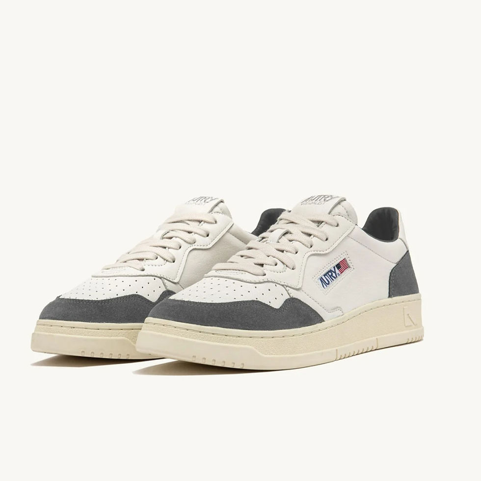 Miniature : AUTRY Sneakers Medalist cuir et daim blanc et gris morel