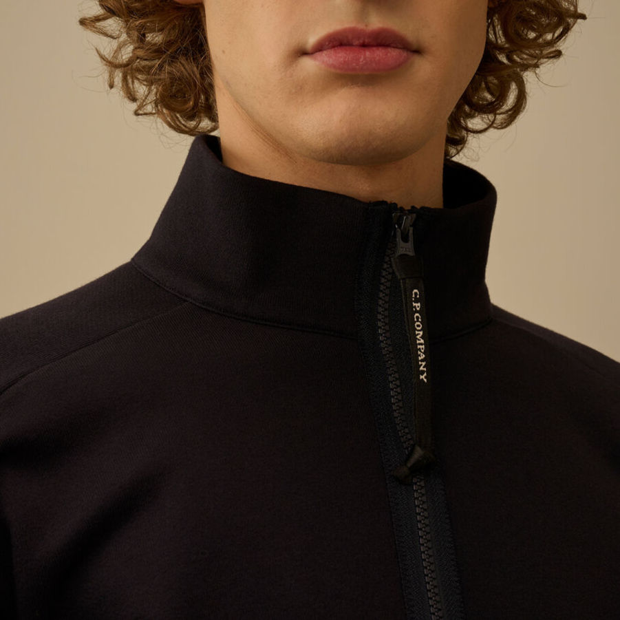 Miniature : Sweat-shirt CP COMPANY Diagonal Raised Fleece Demi Zip S172 navy
