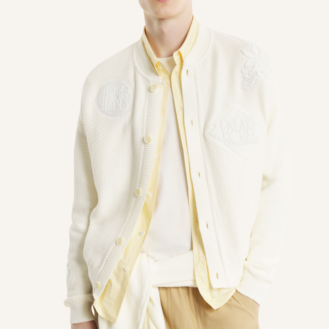 Cardigan MAISON KITSUNE Art Nouveau Stamps beige