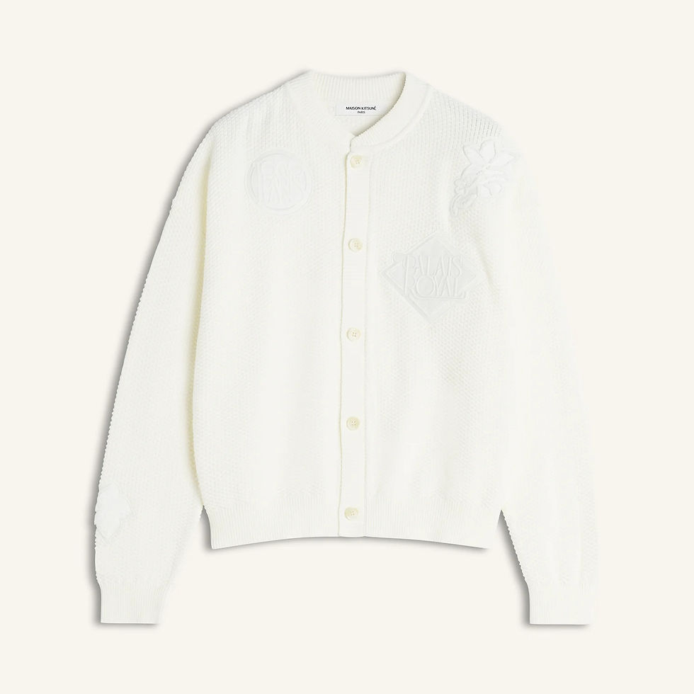 Miniature : Cardigan MAISON KITSUNE Art Nouveau Stamps beige