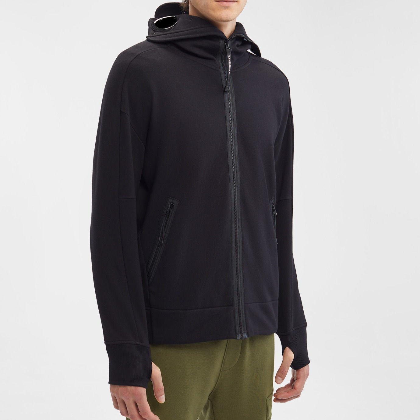 Sweat-shirt CP COMPANY Diagonal Raised Fleece Explorer Goggle S141A noir