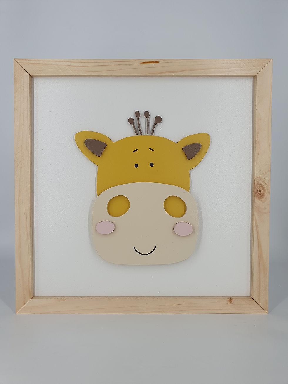 Thumbnail: Hand Made Baby/Kids Nursery Wall Art - Giraffe, Bear and Hippo - Set of 3