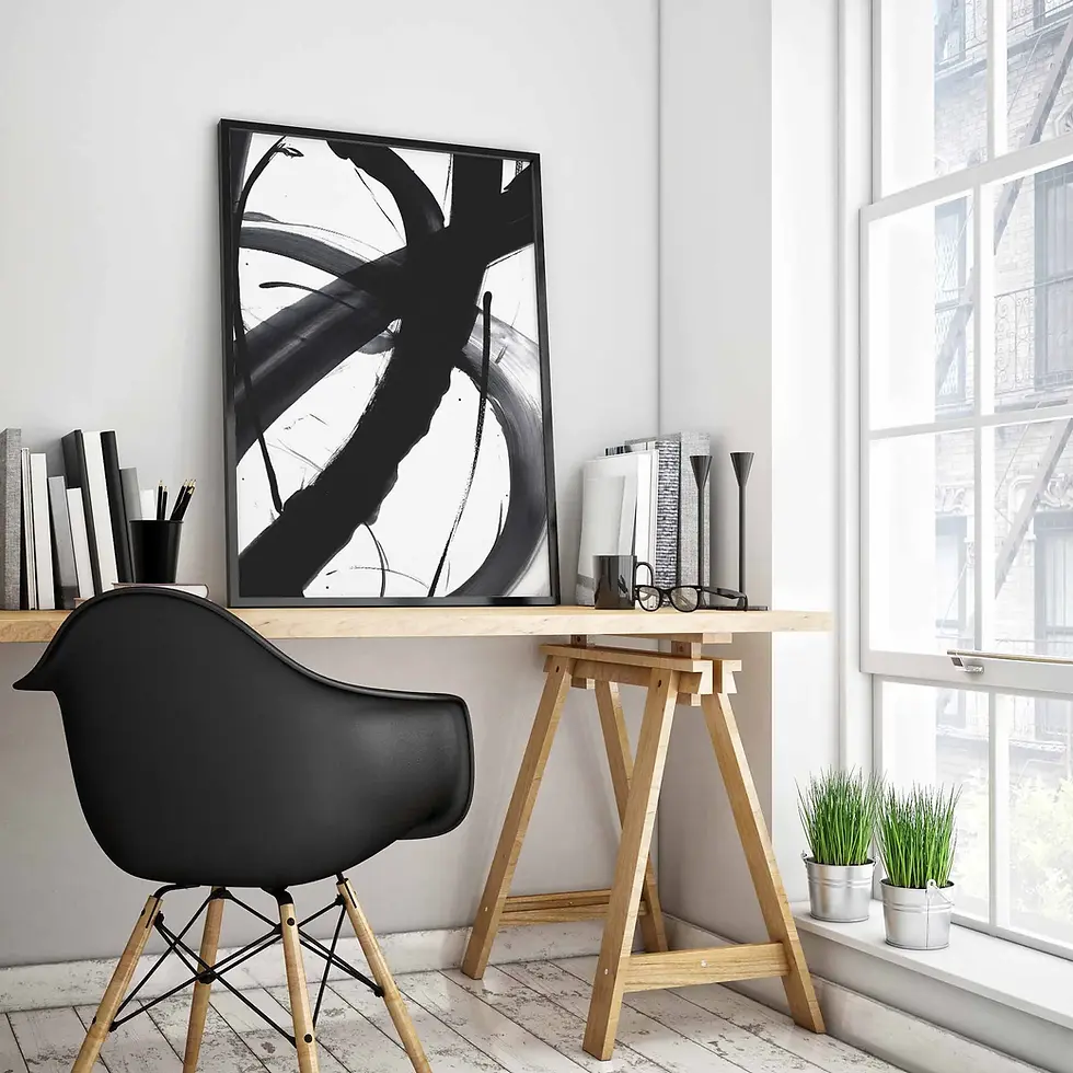 Miniatura: Arte Abstracto Blanco y Negro Círculos