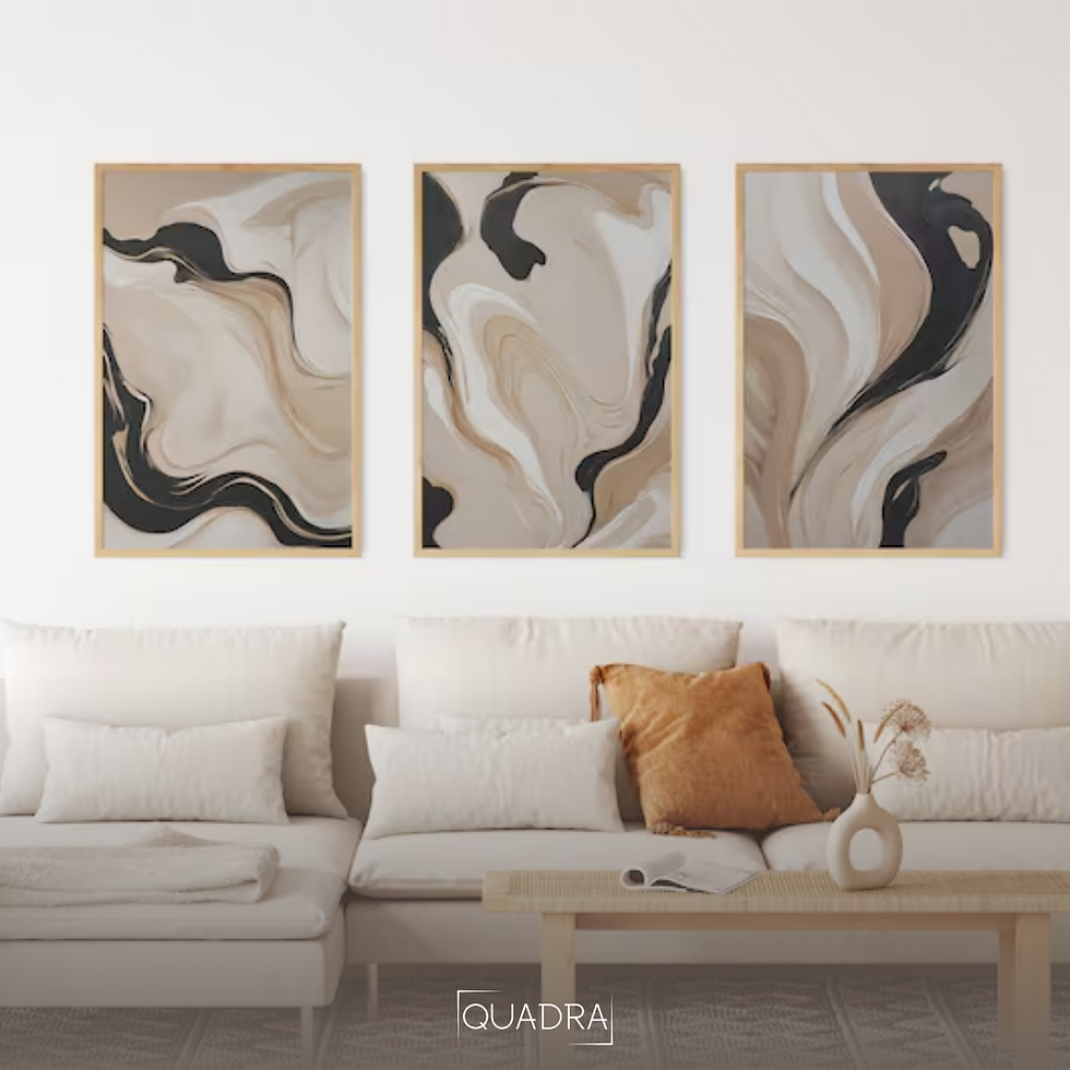 Arte abstracto Beige y Negro