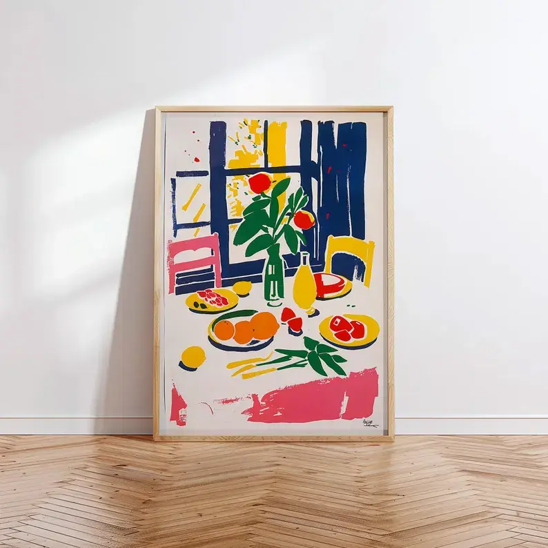 Arte Cocina Colores Vibrantes