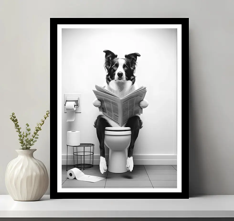 Miniatura: Retrato Personalizado de Mascota Estilo Realista - Baño