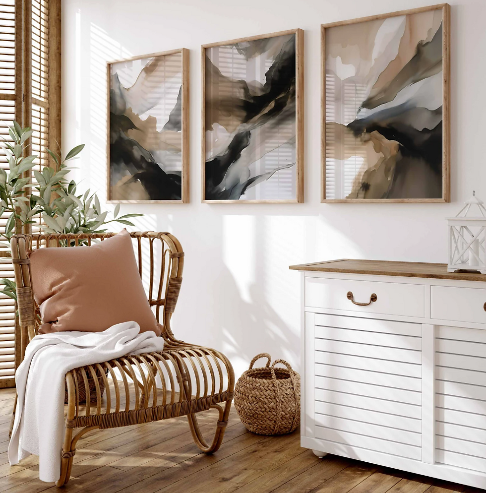 Miniatura: Arte Abstracto Marrón Negro y Beige