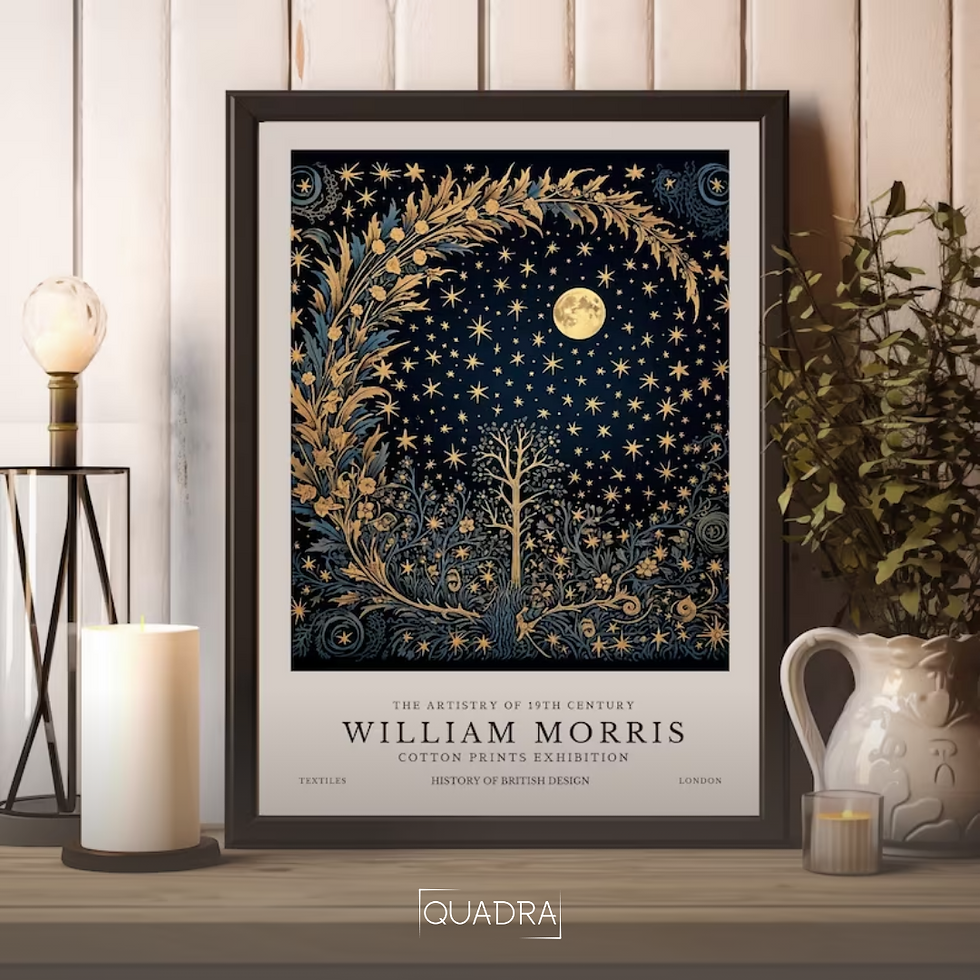 William Morris Luna y estrellas