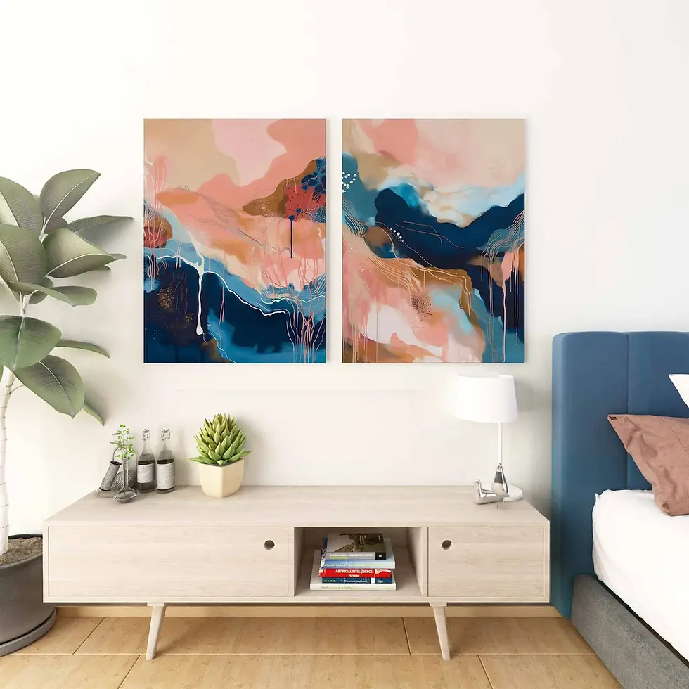 Miniatura: Arte Abstracto Azul y Rosa