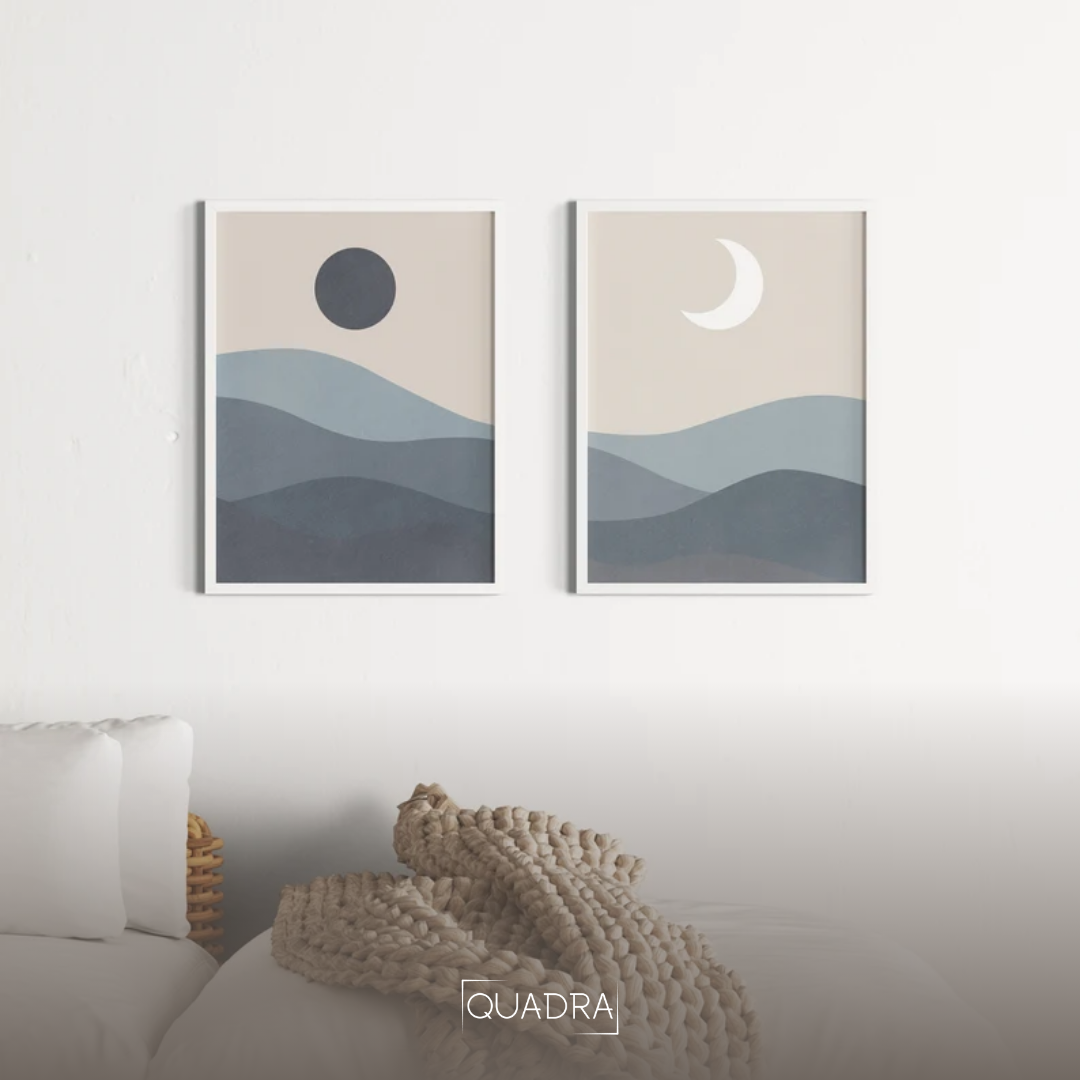 Sol y Luna Acuarela Blue