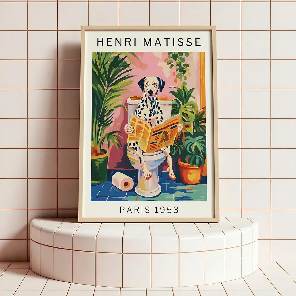 Miniatura: Retrato de Mascota Estilo Matisse - Baño