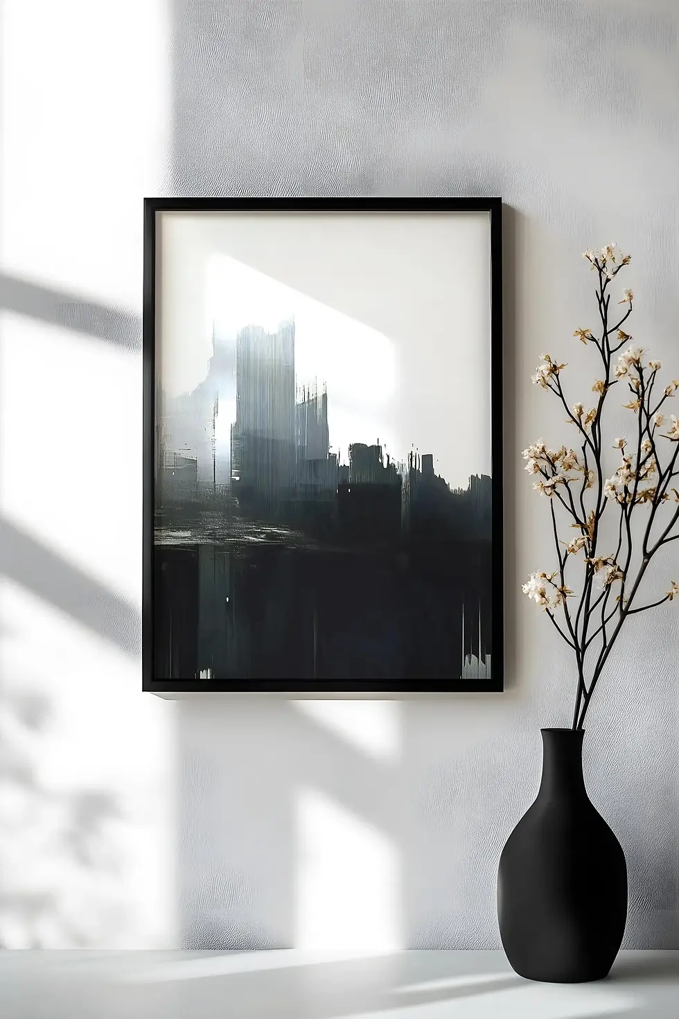 Miniatura: Paisaje Abstracto de Ciudad Blanco y Negro