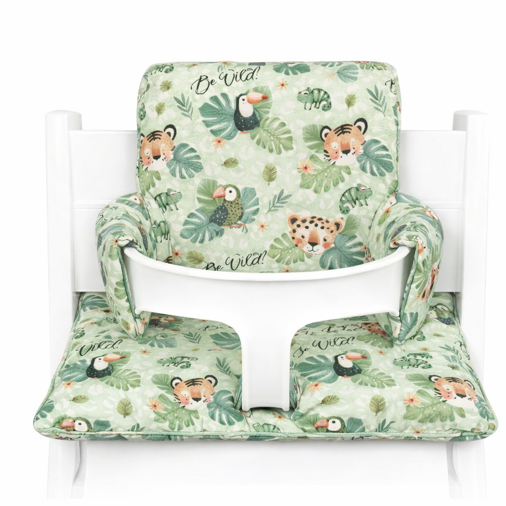 Wildlife Stokke Tripp Trapp Sitzkissen tukan grün Palmen Tiger Chamäleon