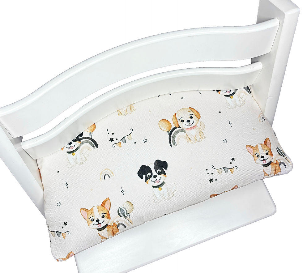 Sitzkissen für Stokke Tripp Trapp HundeAbwaschbar beige weiß