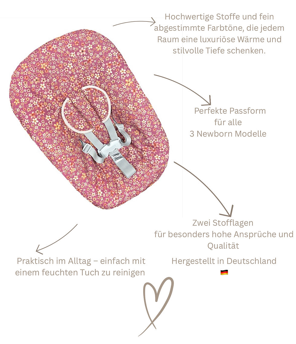 Miniaturbild: Stokke Tripp Trapp Newborn Bezug Blumen weinrot Terrakotta